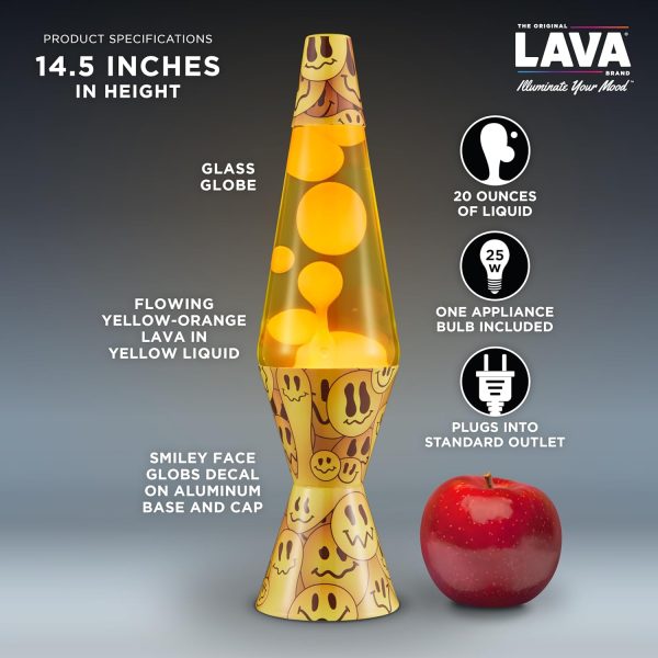 The Original Lava? Lamp - 14.5 Grinning Globs - Classic Liquid Motion Lamp - Yellow Lava and Orange Liquid - Item #2094 (Amazon Exclusive)